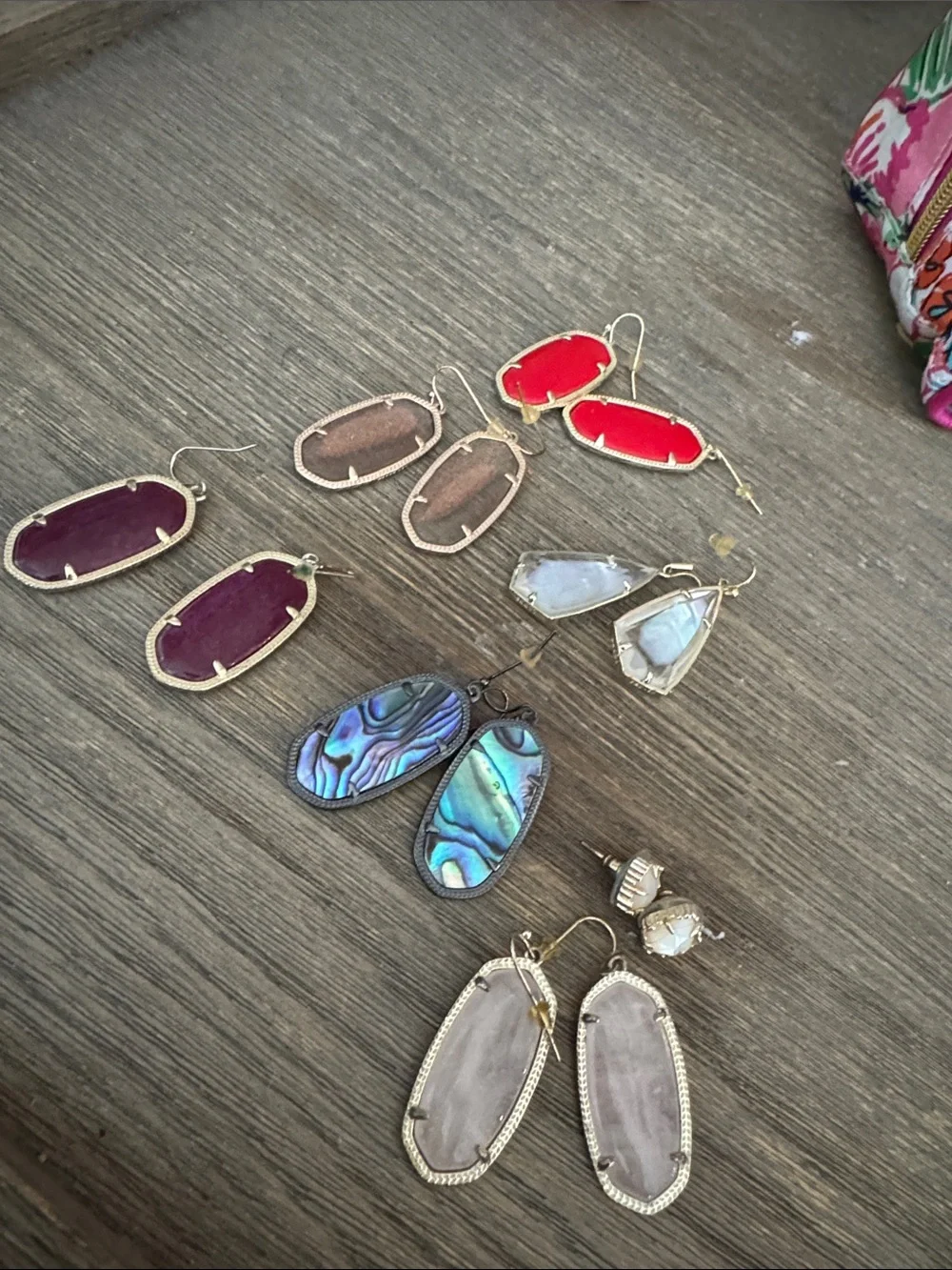 Kendra Scott Danielle Color Dangle Earrings Set - Red, Pink, Abalone